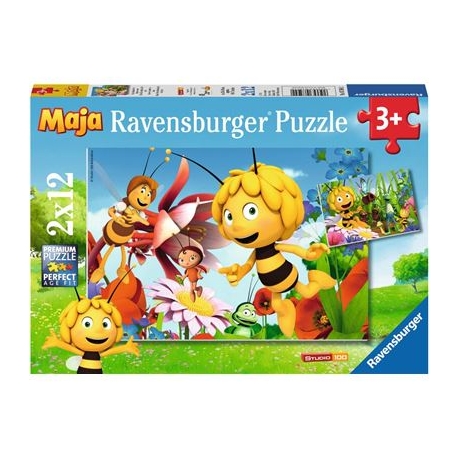 Ravensburger Puzzle - Biene Maja auf der Blumenwiese, 2x12 Teile