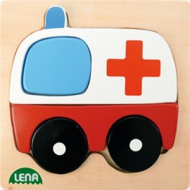 Lena - Holzspielzeug - Holzpuzzle Krankenwagen