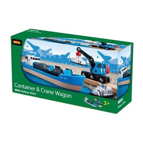 BRIO Bahn - Containerschiff mit Kranwagen