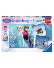 Ravensburger Puzzle - Abenteuer im Winterland, 3 x 49 Teile