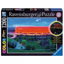 Ravensburger Puzzle - Dreifarbiges Leuchtpuzzle - Allianz Arena, 1200 Teile