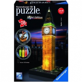 Ravensburger Puzzle - 3D Puzzle - Big Ben bei Nacht, 216 Teile
