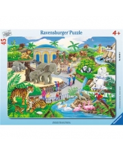 Ravensburger Puzzle - Rahmenpuzzle - Besuch im Zoo, 45 Teile