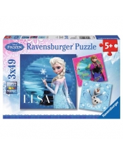 Ravensburger Puzzle - Frozen: Elsa, Anna & Olaf, 3 x 49 Teile