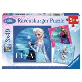 Ravensburger Puzzle - Frozen: Elsa, Anna & Olaf, 3 x 49 Teile