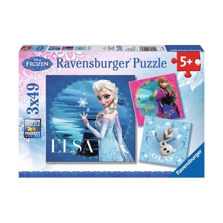 Ravensburger Puzzle - Frozen: Elsa, Anna & Olaf, 3 x 49 Teile