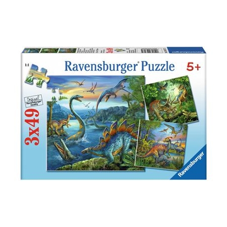 Ravensburger Puzzle - Faszination Dinosaurier, 3 x 49 Teile