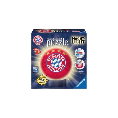 Ravensburger Puzzle - puzzleball - Nachtlicht FC Bayern München, 72 Teile