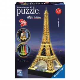Ravensburger Puzzle - 3D Vision Puzzle - Eiffelturm bei Nacht, 216 Teile