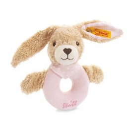 Steiff - Hoppel Hase Greifring, rosa, 12 cm