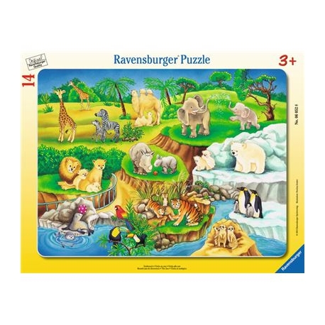 Ravensburger Puzzle - Rahmenpuzzle - Zoobesuch, 14 Teile