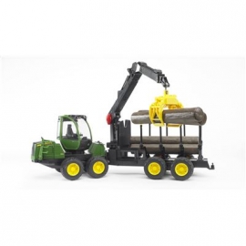 BRUDER - John Deere 1210E Rückezug mit 4 Baumstämmen und Holzgreifer