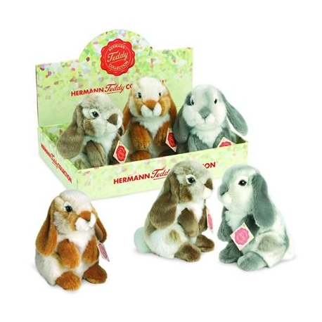 Teddy-Hermann - Hase hockend, 3-farbig sortiert, 19 cm