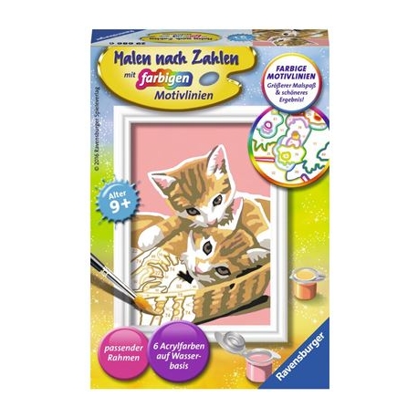 Ravensburger Spiel - Malen nach Zahlen mit farbigen Motivlinien - Katzenbabys