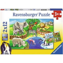 Ravensburger Puzzle - Tiere im Zoo, 2x12 Teile