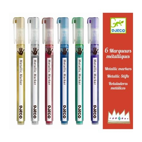 Djeco - Farben - 6 metallic markers