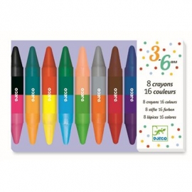 Djeco - Farben - 8 twins crayons