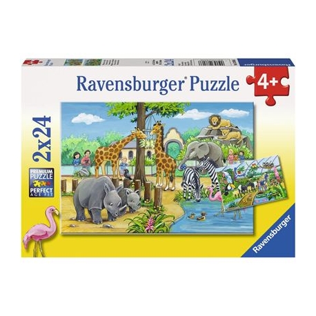 Ravensburger Puzzle - Willkommen im Zoo, 2x24 Teile