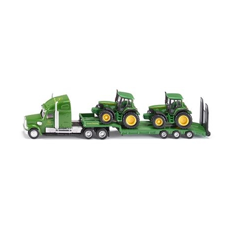 SIKU Farmer - Tieflader mit John Deere Traktoren