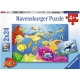 Ravensburger Puzzle - Kunterbunte Unterwasserwelt, 2x24 Teile