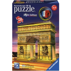 Ravensburger Puzzle - 3D Puzzles - Triumphbogen Night Edition, 216 Teile