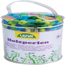 Lena - Holzperlen Tasche, blau