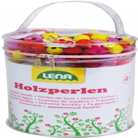 Lena - Holzperlen Tasche, pink