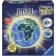 Ravensburger Puzzle - 3D Puzzles - Erde im Nachtdesign, Nachtlicht, 72 Teile