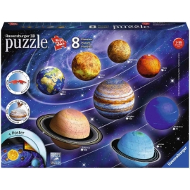 Ravensburger Spiel - 3D puzzleball - Planetenbox 27/54/72/108 Teile