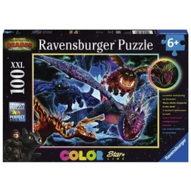 Ravensburger Puzzle - Dragons, Leuchtende Dragons, 100 Teile XXL