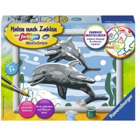 Ravensburger Spiel - Malen nach Zahlen - Freundliche Delfine