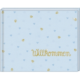 Babyalbum Willkommen, hellblau (BabyGlück)