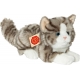 Teddy Hermann Katze liegend grau, ca. 20cm