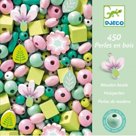 Schmuck basteln: Wooden beads, leaves and flowers