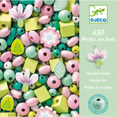 Schmuck basteln: Wooden beads, leaves and flowers