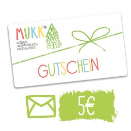 Gutschein für unser Geschäft MuKK, welcher per Post versandt wird.