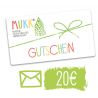 Gutschein für unser Geschäft MuKK, welcher per Post versandt wird.