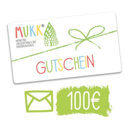 Gutschein für unser Geschäft MuKK, welcher per Post versandt wird.