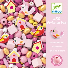 Schmuck basteln: Wooden beads, bird