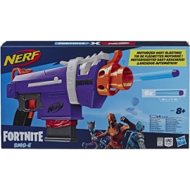 Hasbro - Nerf Fortnite SMG-E Blaster – Motorisierter Dart-Blaster – 6-Dart Clip-Magazin, 6 Nerf Elit