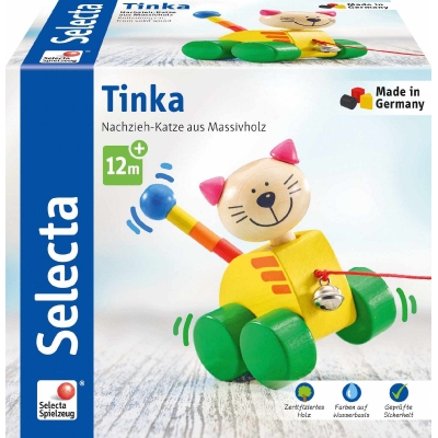 Schmidt Spiele - Selecta - Tinka, Nachzieh Katze, 12 cm