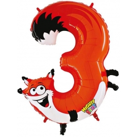 Zahl 3 Fuchs 102 cm / Number 3 Fox 40