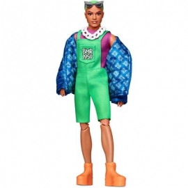 Mattel - Barbie BMR1959, voll bewegliche Ken Modepuppe mit neonfarbenem Haar