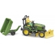 Bruder - bworld John Deere Aufsitzrasenmähermit Anhänger und Gärtner