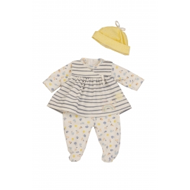 Kleidung zu Baby Amy 45 cm weiss/blau/gelb 
