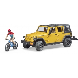 Bruder - Jeep Wrangler Rubicon Unlimited mit Mountainbike und Radfahrer