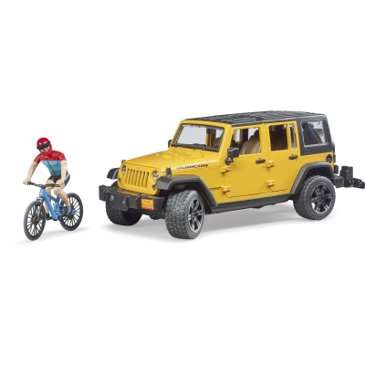 Bruder - Jeep Wrangler Rubicon Unlimited mit Mountainbike und Radfahrer