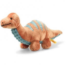 Steiff - Soft Cuddly Friends Bronko Brontosaurus 28cm dunkelorange/petrol