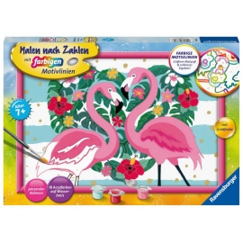 Ravensburger 28782 Malen nach Zahlen Liebenswerte Flamingos