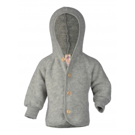 Baby-Kapuzenjacke mit Holzknöpfen, Fleece